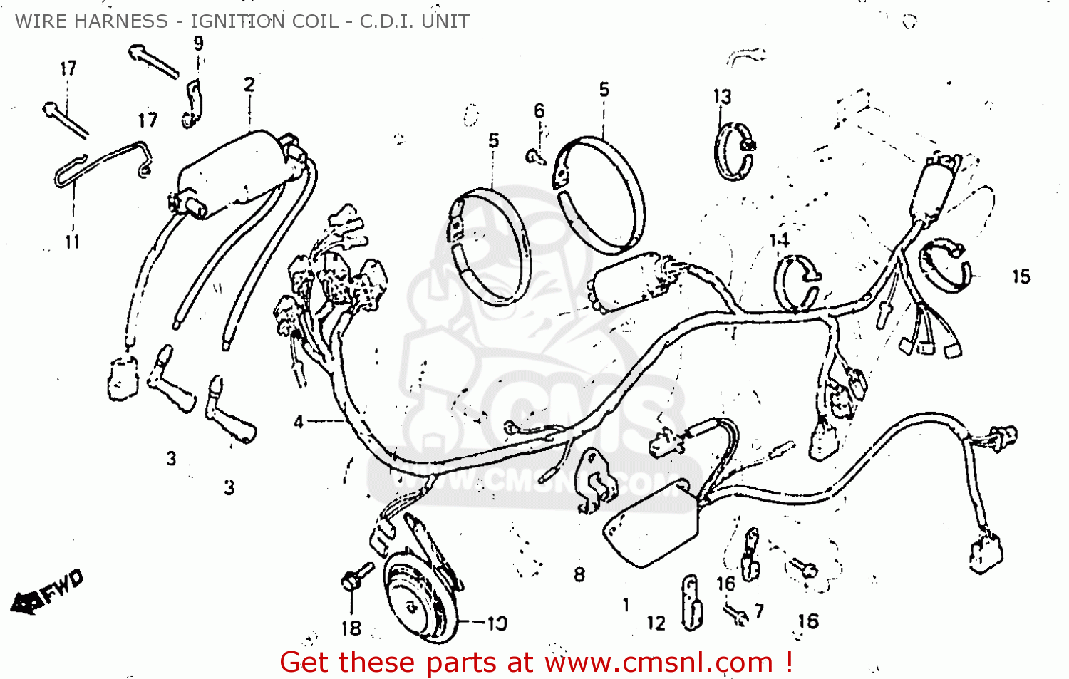 Honda CB250NDD 1984 (E) SUPERDREAM SWITZERLAND WIRE HARNESS - IGNITION ...