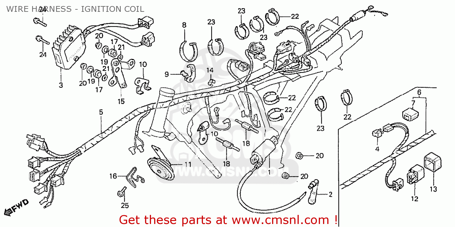 Honda Cb250rs 1982 (c) England Wire Harness - Ignition ... honda cb250 wiring diagram 