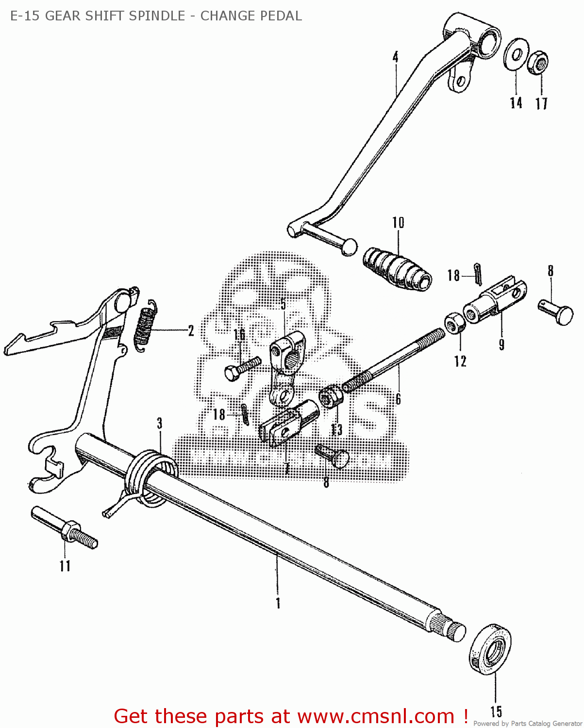 Honda CB350K3 E-15 GEAR SHIFT SPINDLE - CHANGE PEDAL - buy E-15 