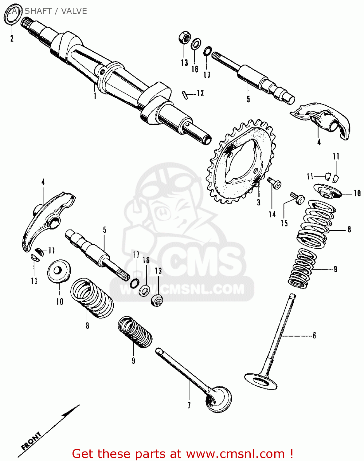 Honda Honda CB350K3 SUPER SPORT 1971 USA parts lists and schematics