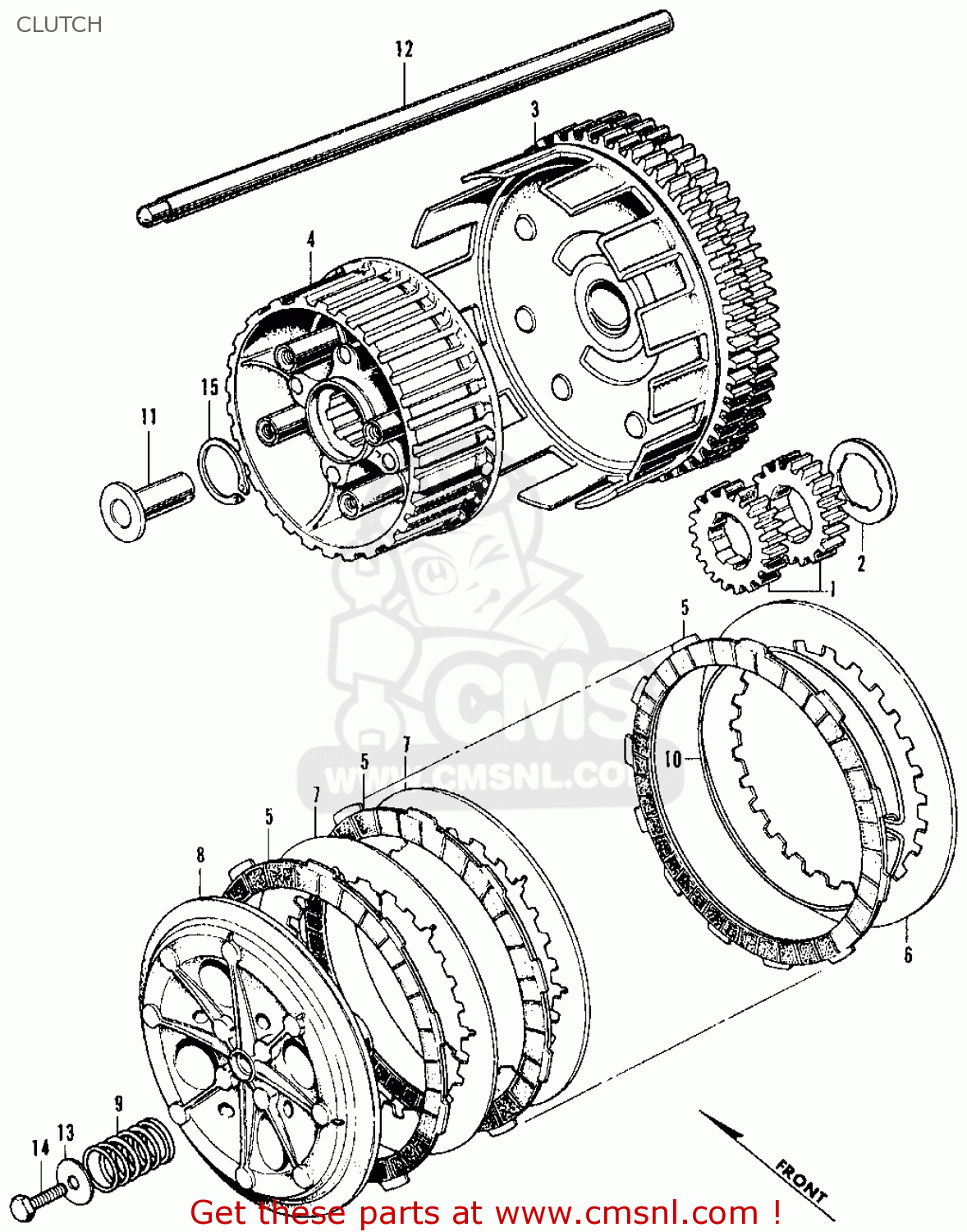 Honda Honda CB350K3 SUPER SPORT 1971 USA parts lists and schematics