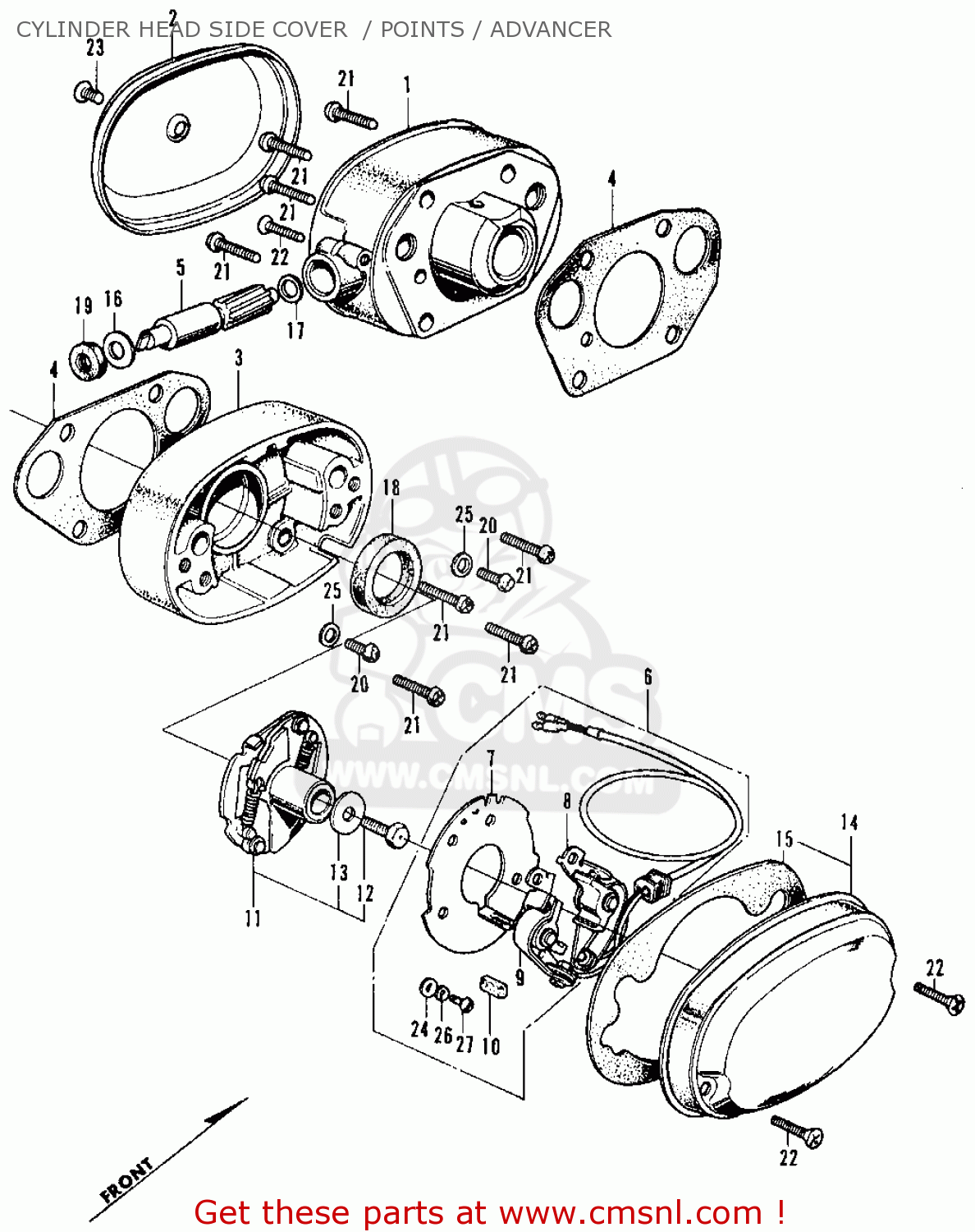 Honda Honda CB350K3 SUPER SPORT 1971 USA parts lists and schematics