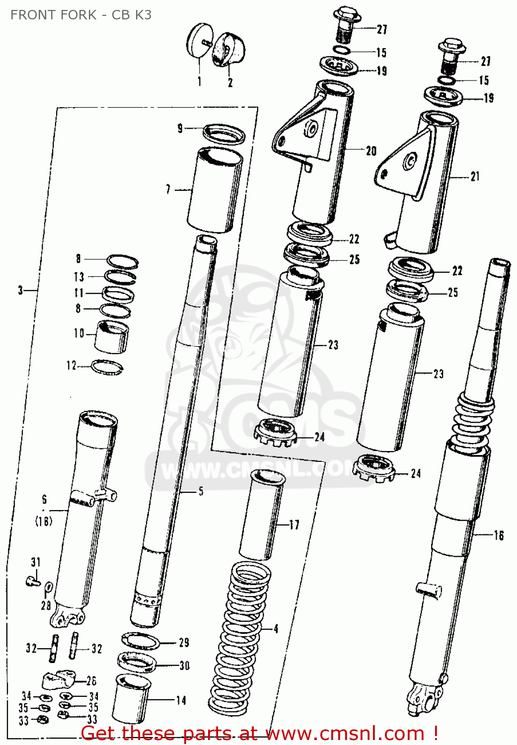 Honda Honda CB350K3 SUPER SPORT 1971 USA parts lists and schematics