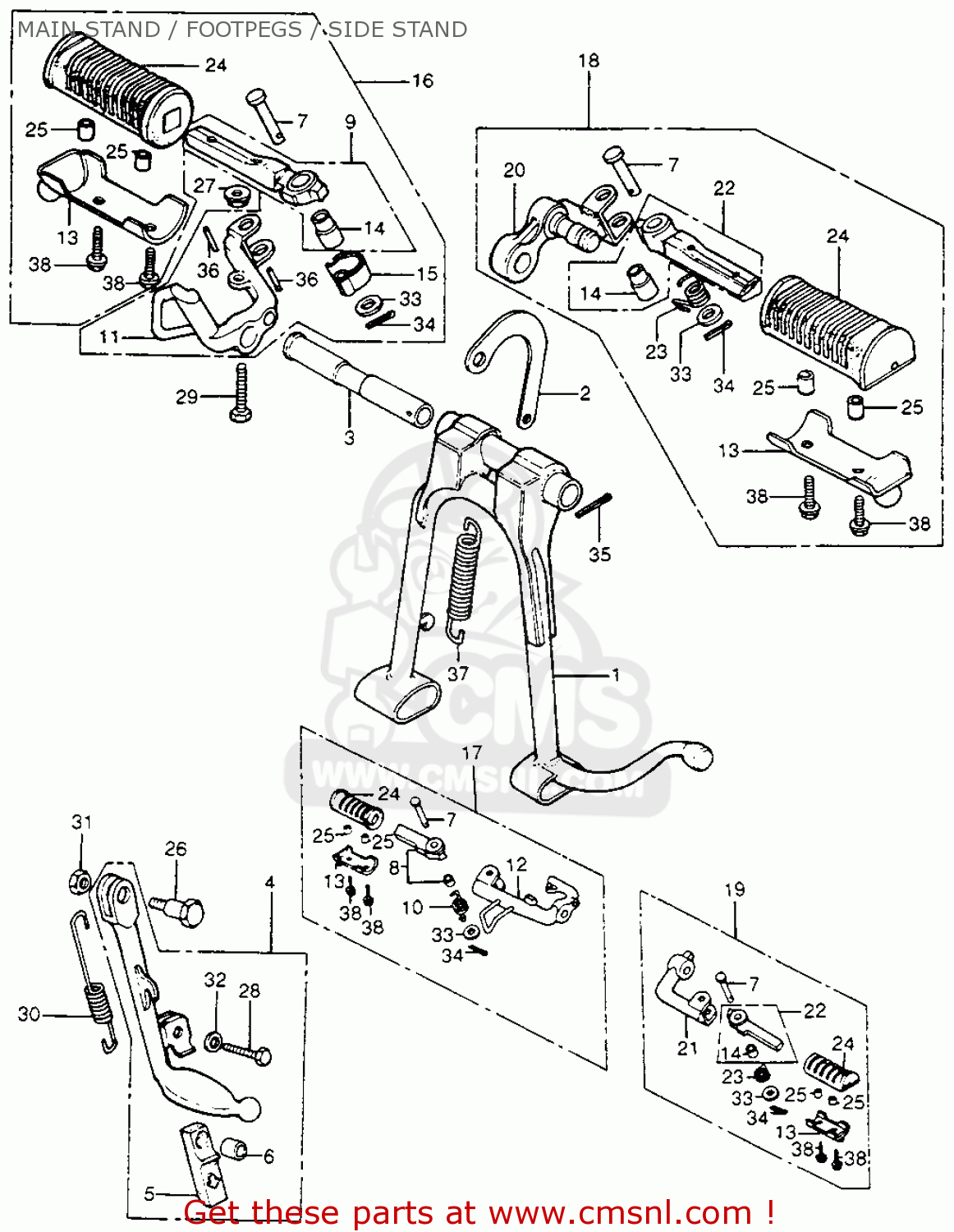 Honda Honda CB400F SUPER SPORT 400 FOUR 1975 CB400FK0 USA parts lists