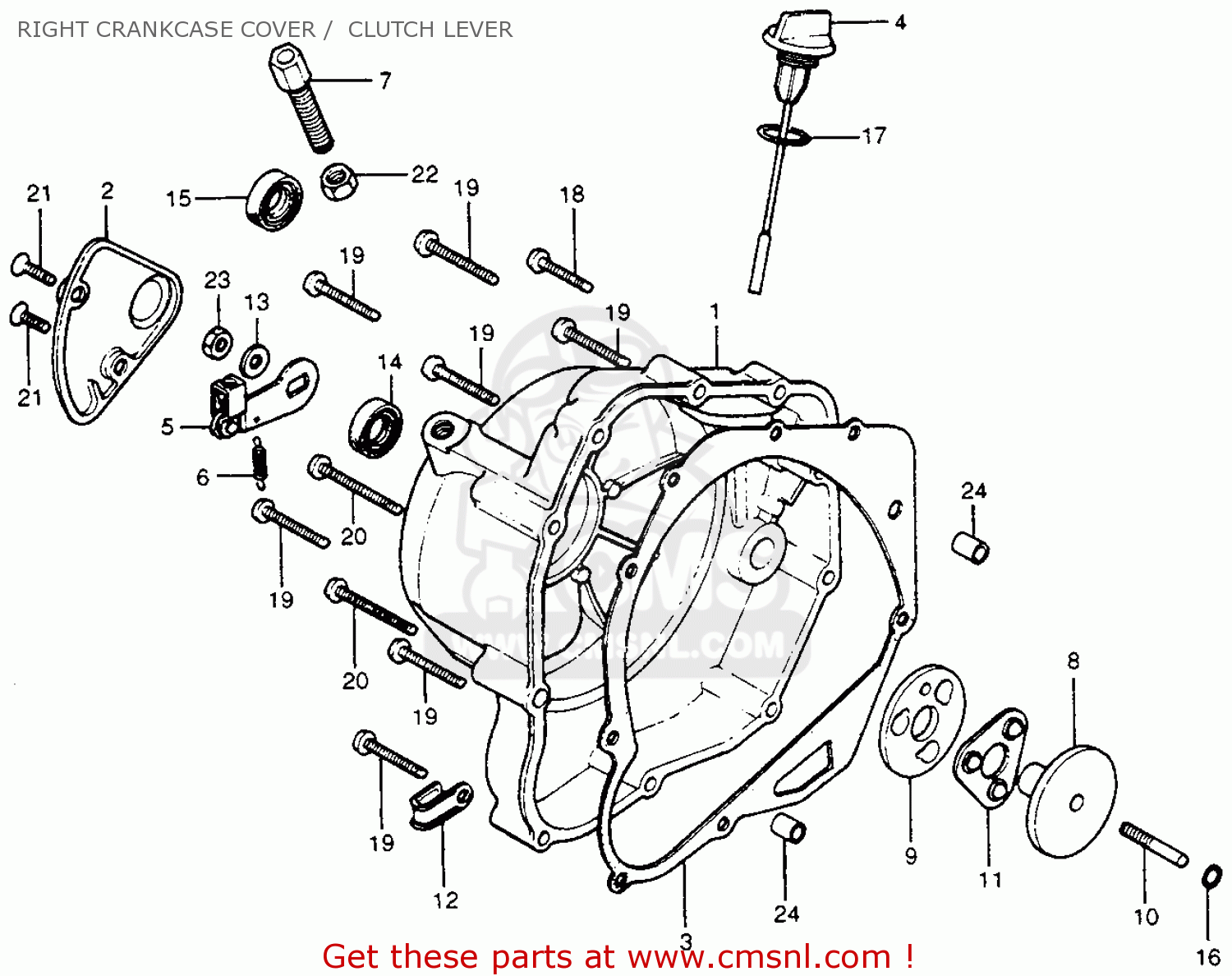 Honda CB400F SUPER SPORT 400 FOUR 1975 CB400FK0 USA RIGHT CRANKCASE ...