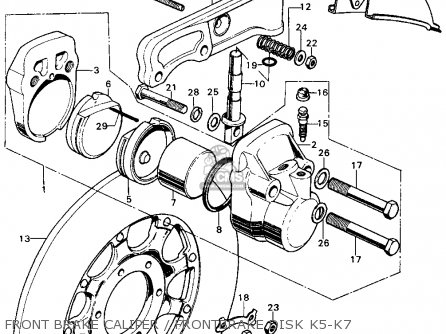 FRONT BRAKE CALIPER / FRONTBRAKE DISK K5-K7