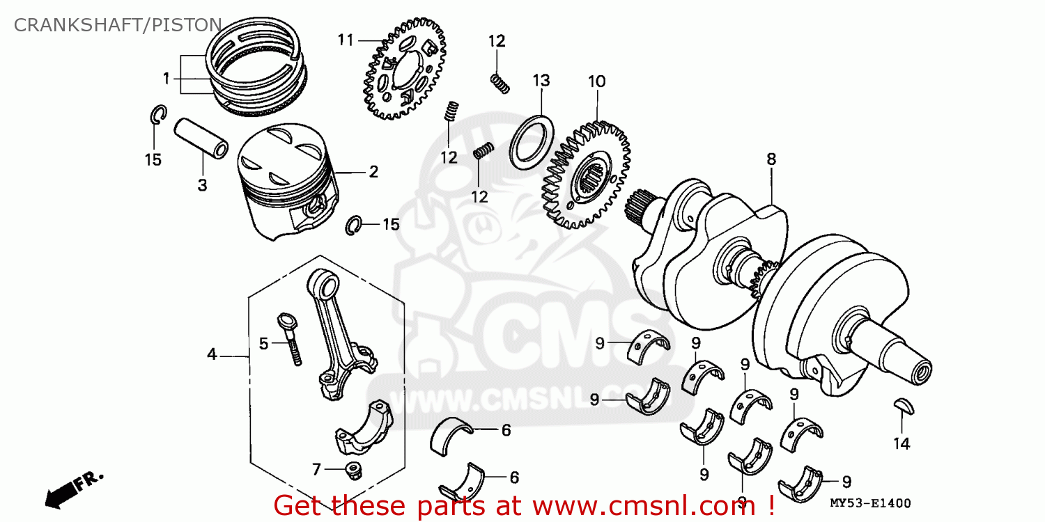 Honda CB500 1994 (R) ENGLAND / MPH CRANKSHAFT/PISTON - buy CRANKSHAFT ...