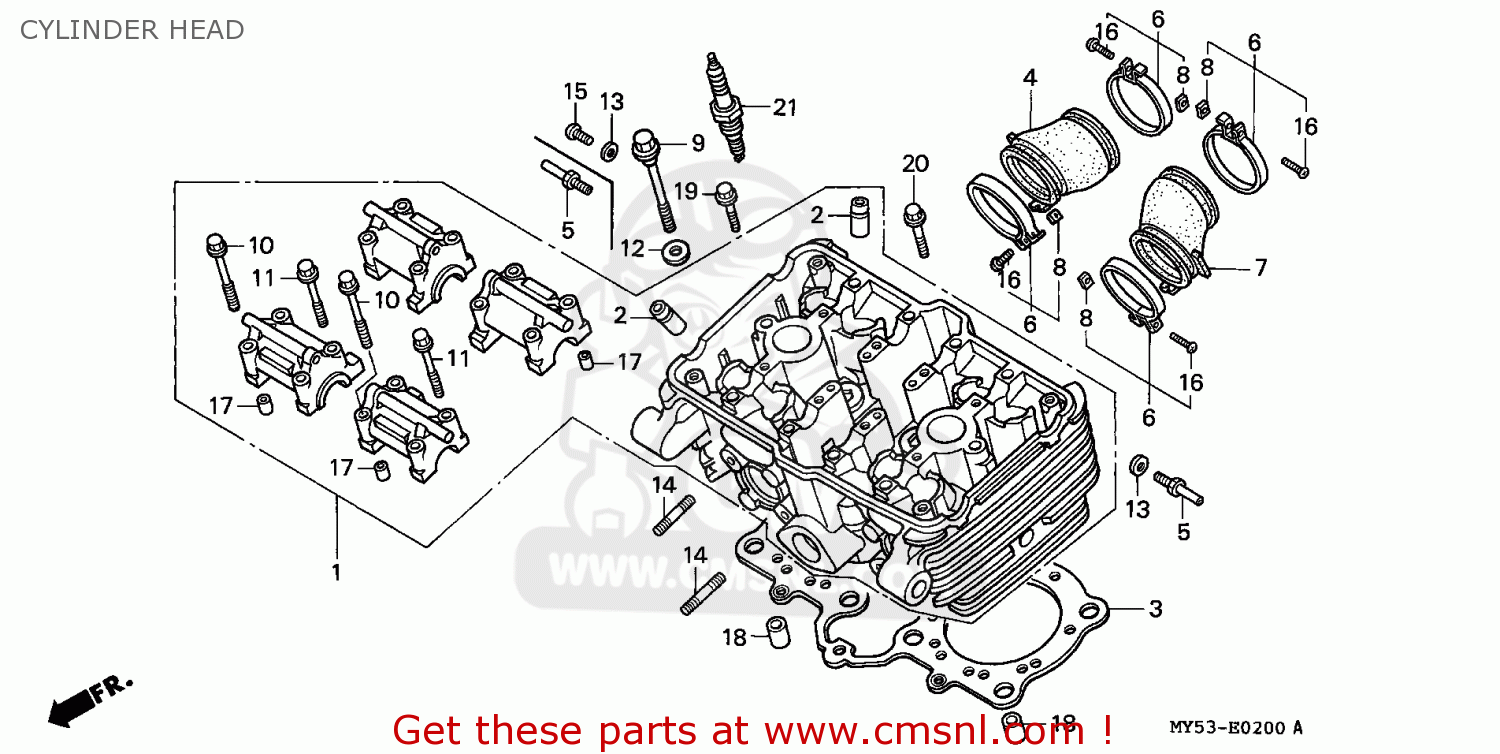 Honda CB500 1994 (R) GERMANY / KPH CYLINDER HEAD - buy CYLINDER HEAD ...