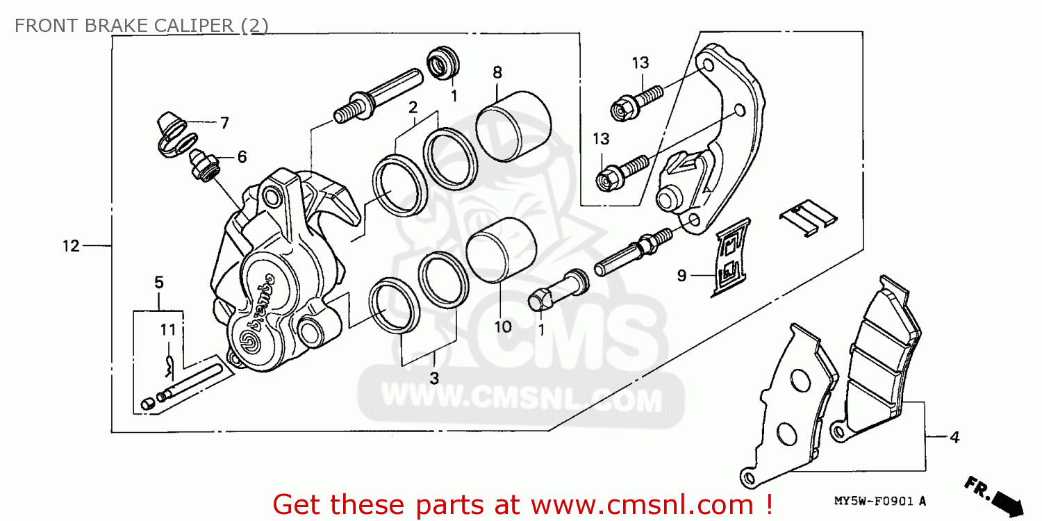 Honda CB500 1997 (V) SWITZERLAND FRONT BRAKE CALIPER (2) buy FRONT