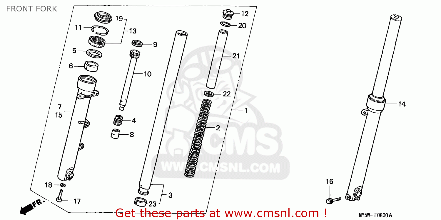 Honda CB500 2000 (Y) ENGLAND FRONT FORK buy FRONT FORK spares online