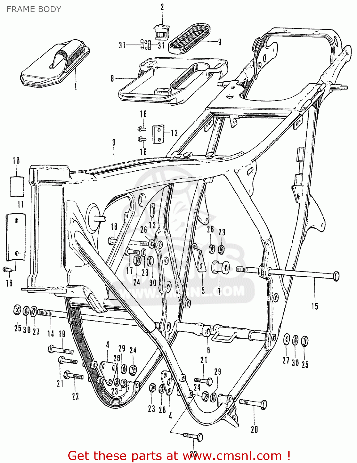 Honda CB500K0 FOUR AUSTRALIA FRAME BODY - buy FRAME BODY spares online