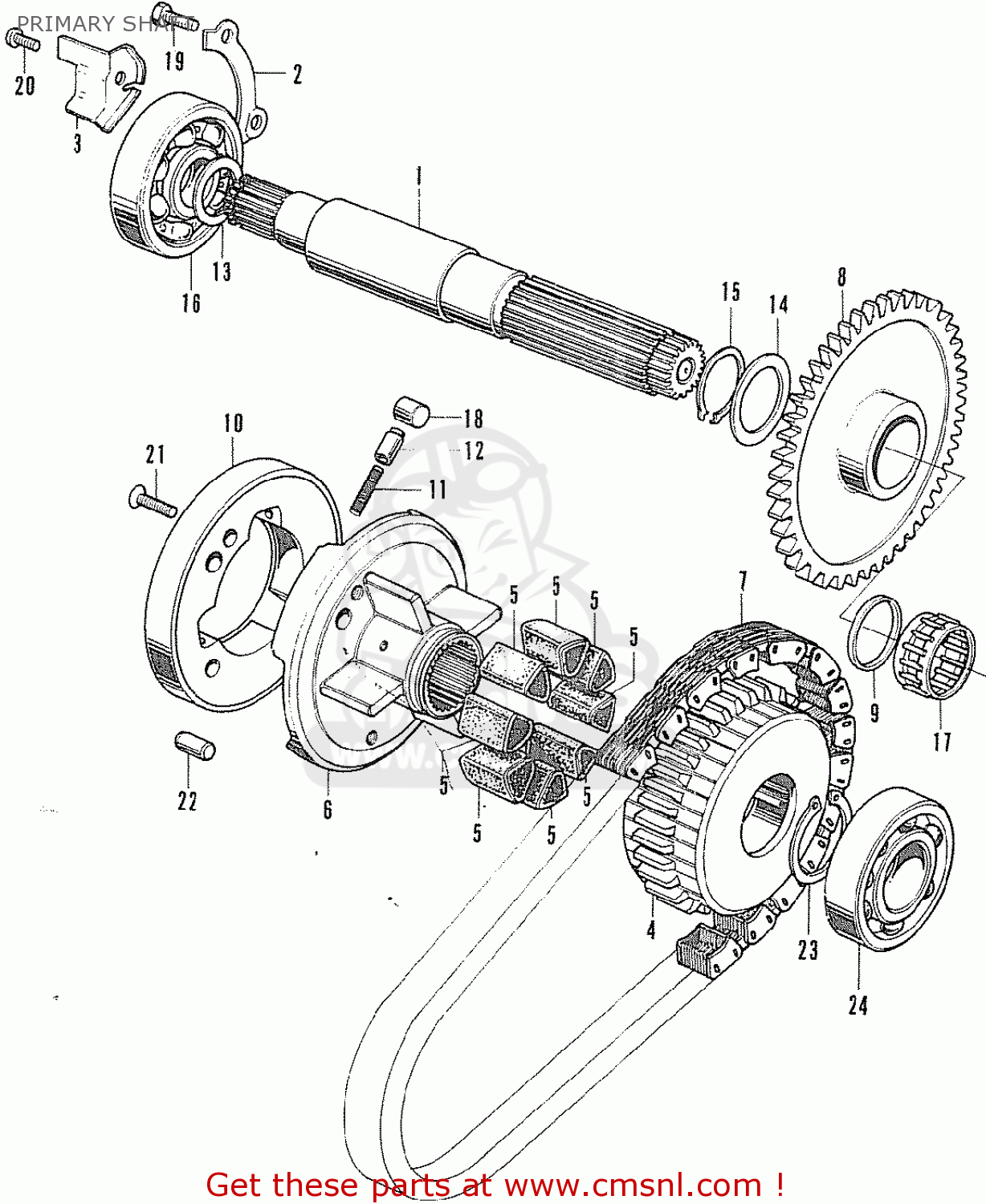 Honda CB500K0 FOUR GENERAL EXPORT PRIMARY SHAFT - buy PRIMARY SHAFT ...