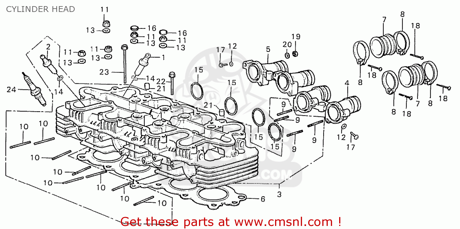 Honda CB550F1 SUPER SPORT 550 FOUR 1976 ENGLAND CYLINDER HEAD - buy ...