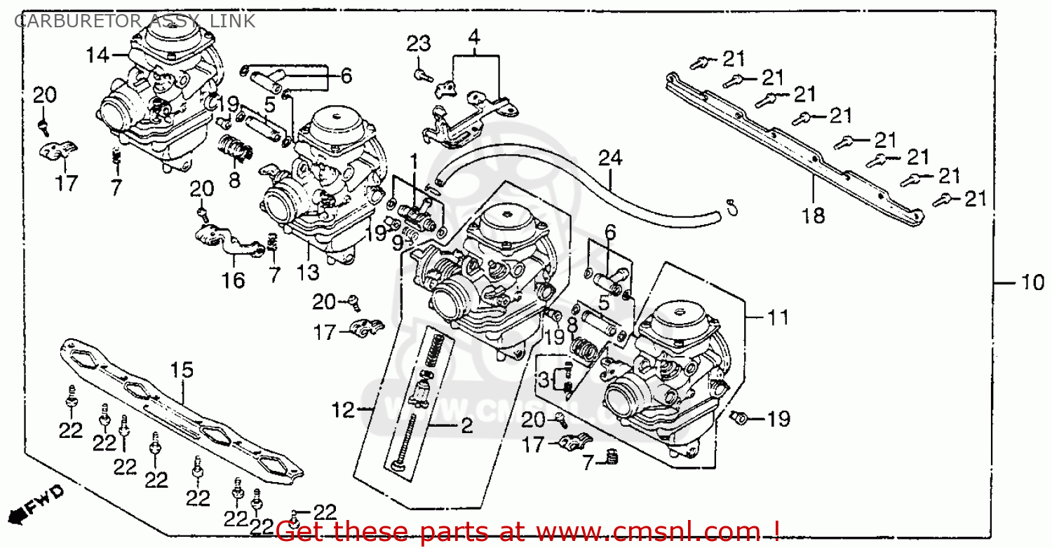 Honda CB550SC NIGHTHAWK 1983 (D) USA CARBURETOR ASSY. LINK ... wiring schematic for a 1983 650 nighthawk 