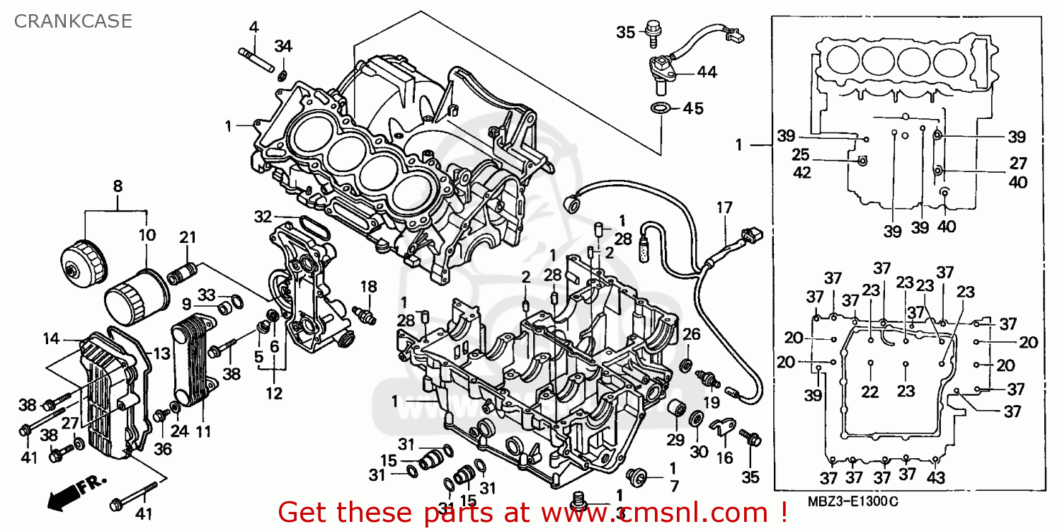 Honda CB600F HORNET 1998 (W) SWITZERLAND KPH CRANKCASE - buy CRANKCASE  spares online