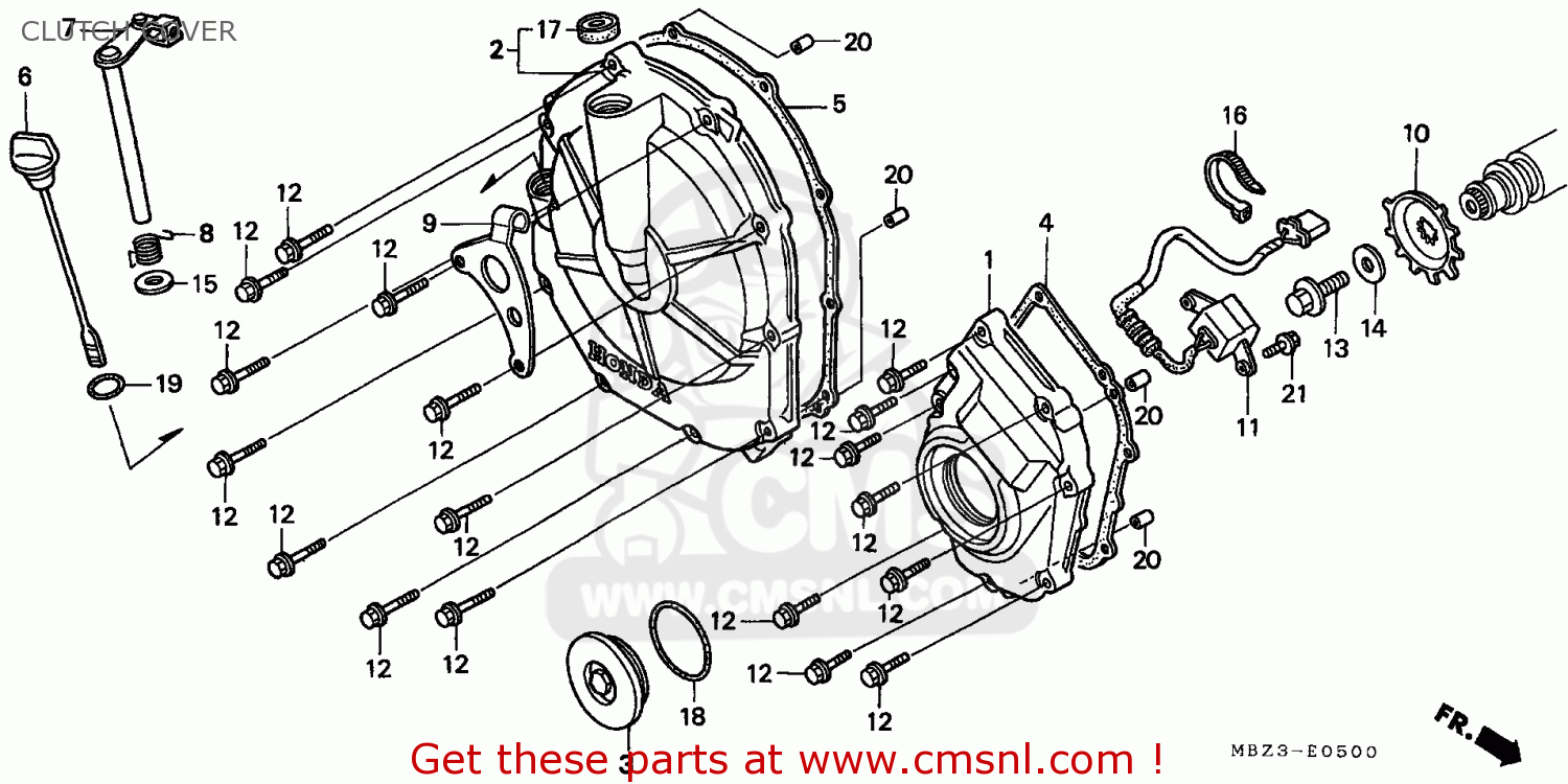 Honda CB600F HORNET 1999 (X) EUROPEAN DIRECT SALES KPH 34P CLUTCH COVER ...