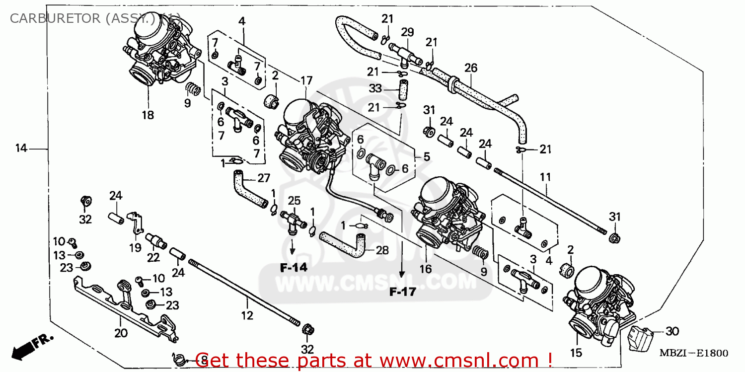 Honda CB600F 2002 (2) EUROPEAN DIRECT SALES CARBURETOR (ASSY