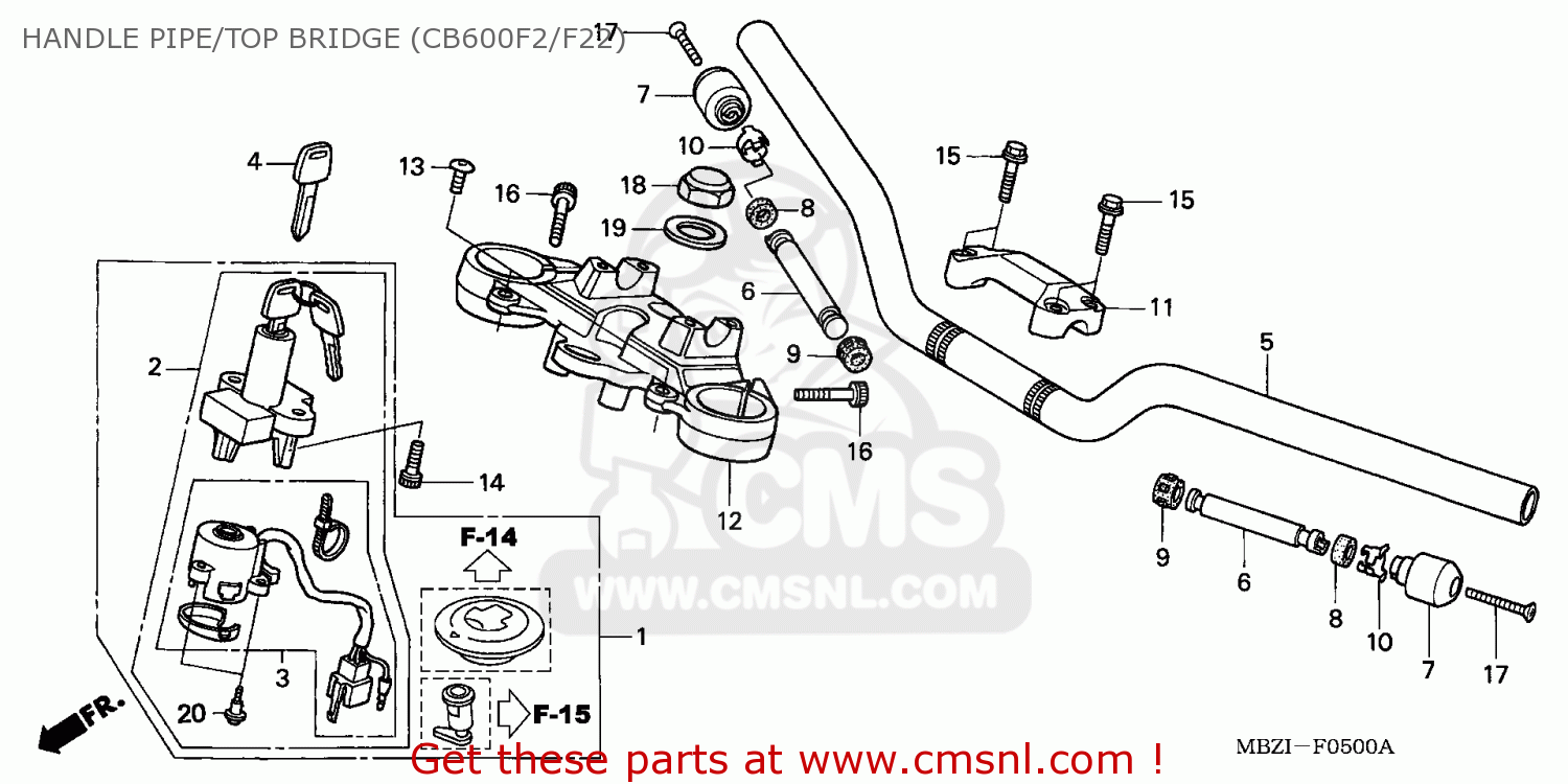 Honda CB600F HORNET 2002 (2) EUROPEAN DIRECT SALES HANDLE PIPE/TOP ...