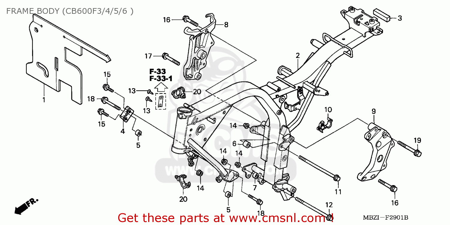 honda hornet body parts price list