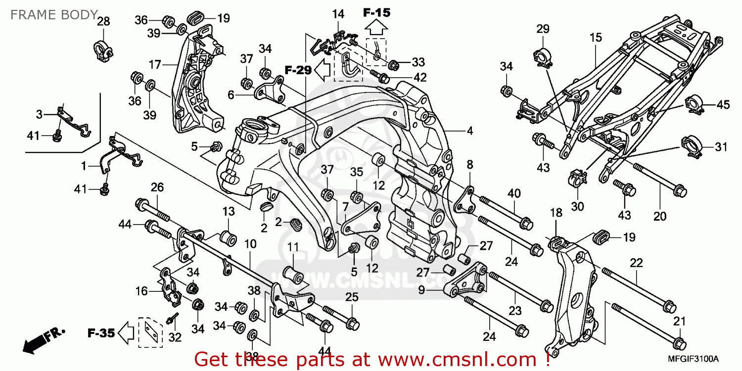 honda hornet body parts price list