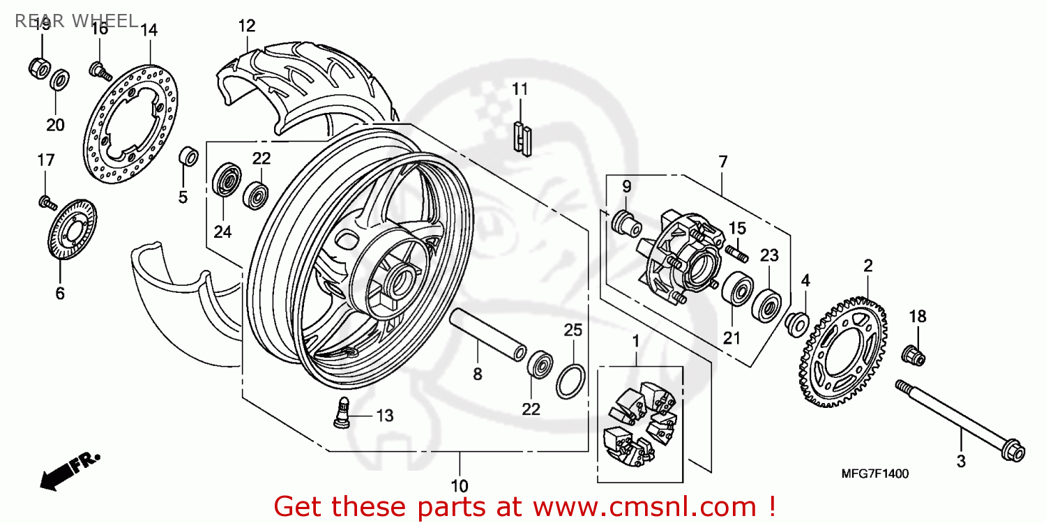 honda hornet body parts price list