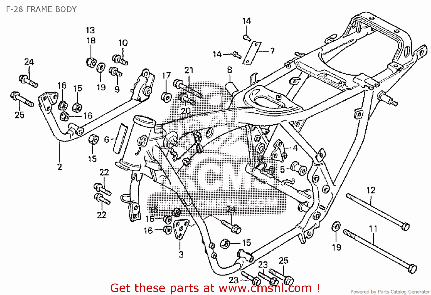 Honda CB650 1979 (Z) F-28 FRAME BODY - buy F-28 FRAME BODY spares online