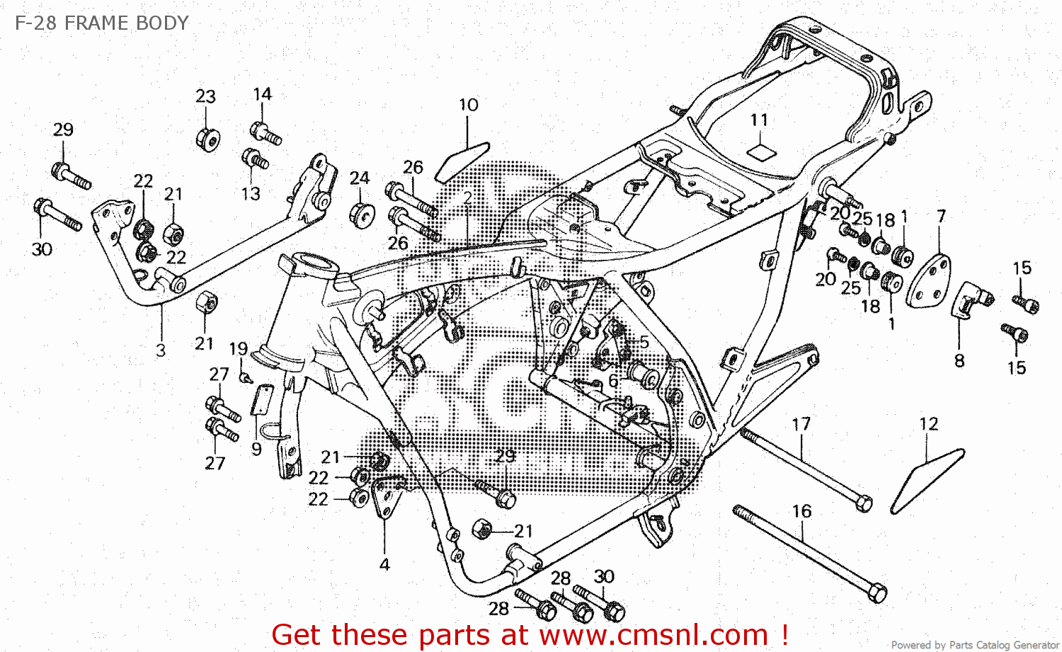 Honda CB650C 1981 (B) F-28 FRAME BODY - buy F-28 FRAME BODY spares online