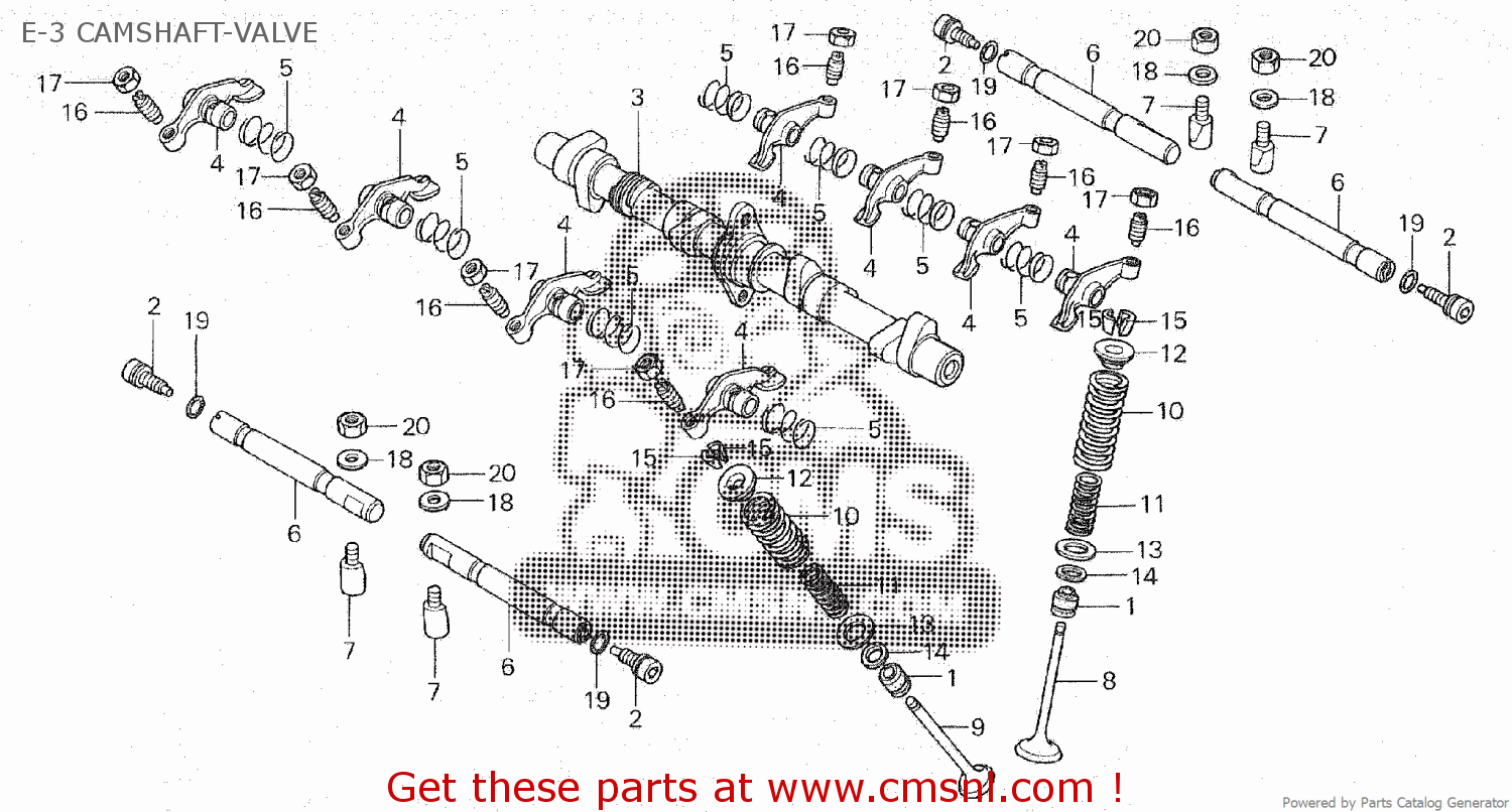 Honda CB650SC 1982 (C) E3 CAMSHAFTVALVE buy E3 CAMSHAFTVALVE