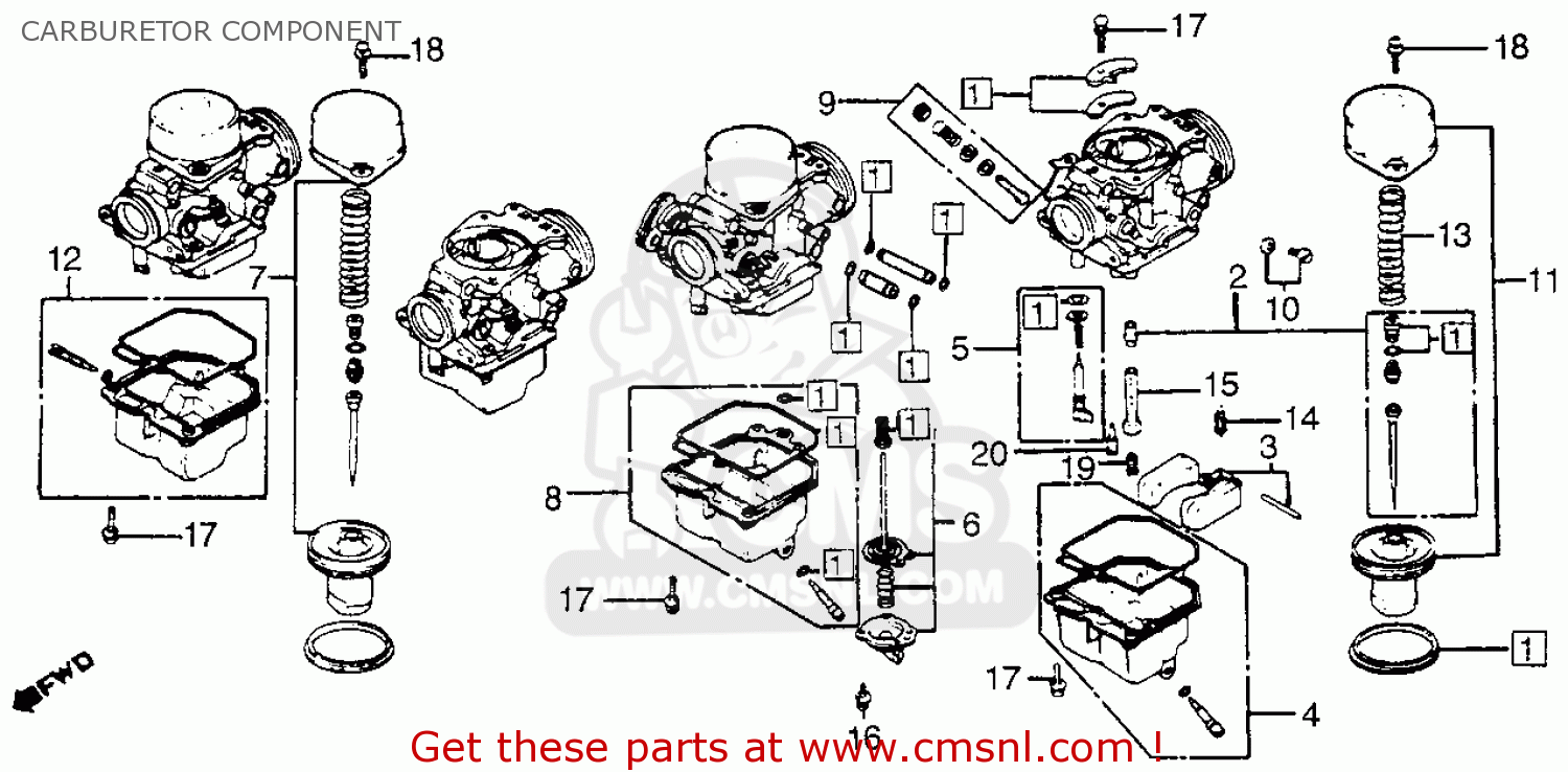 Honda CB650SC NIGHTHAWK 1982 (C) USA CARBURETOR COMPONENT ... honda cb 650 wiring diagram 