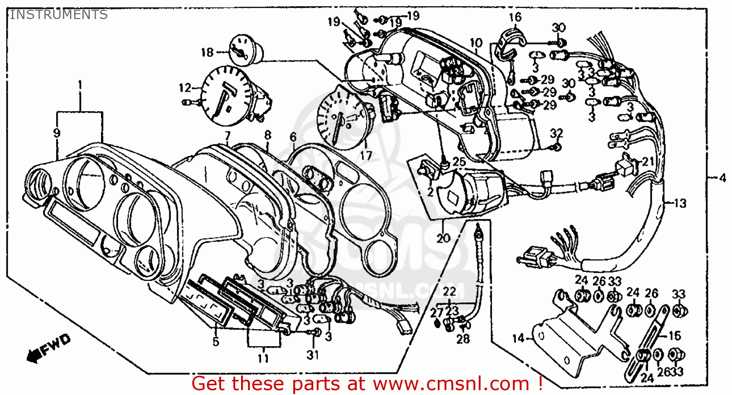 Honda Cb700sc Nighthawk S 1984 (e) Usa Instruments - schematic partsfiche