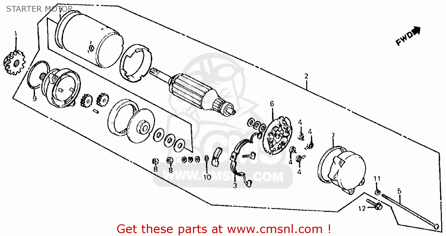 Honda CB700SC NIGHTHAWK S 1984 (E) USA STARTER MOTOR - buy ... cb700sc wiring diagram 