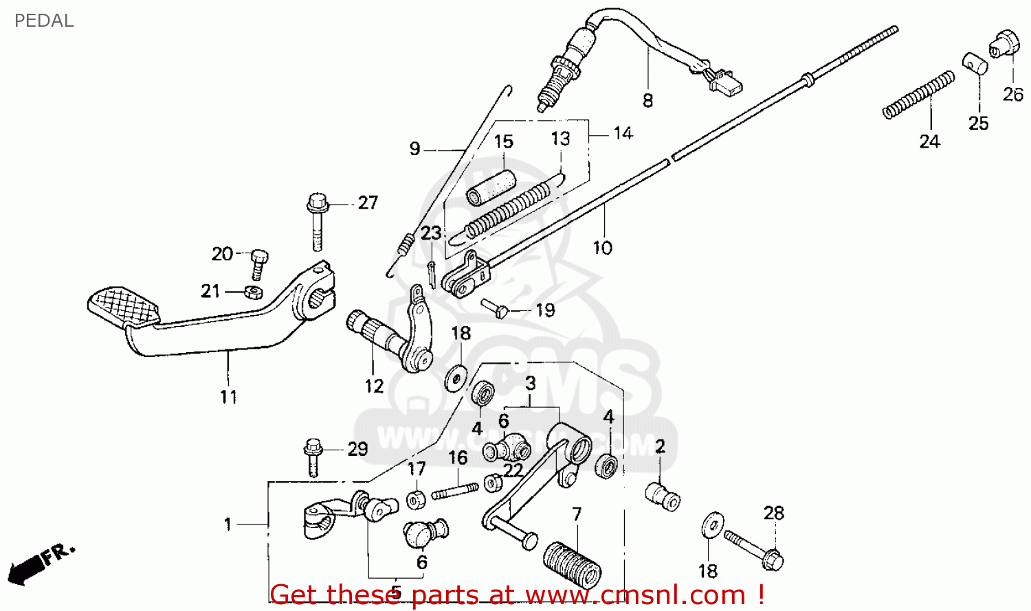 Honda CB750 NIGHTHAWK 1992 (N) USA PEDAL - buy PEDAL spares online