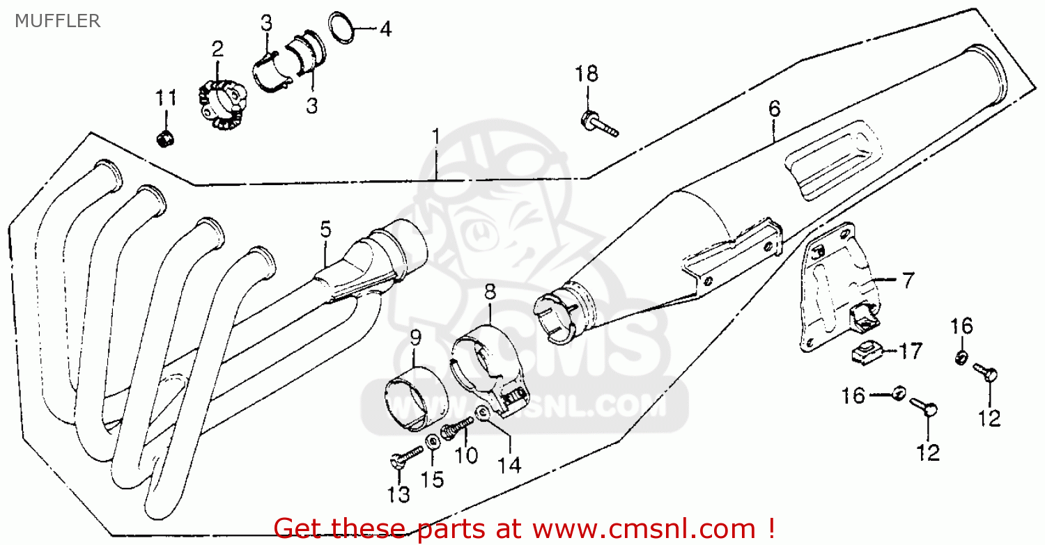 Honda CB750A 750 HONDAMATIC 1976 USA MUFFLER - buy MUFFLER ... cb750a wiring diagram 