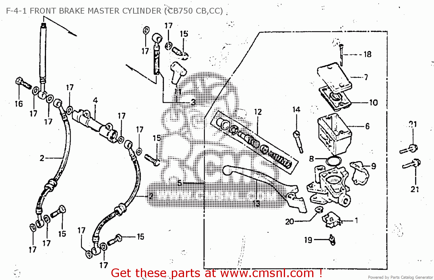 Honda CB750C 1981 (B) CANADA F41 FRONT BRAKE MASTER CYLINDER (CB750