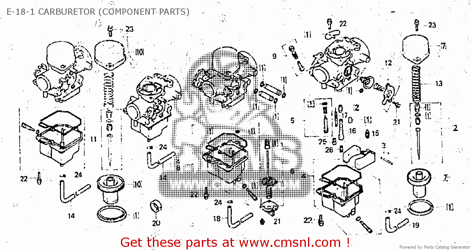 Honda CB750C 1982 (C) CANADA E-18-1 CARBURETOR (COMPONENT ...