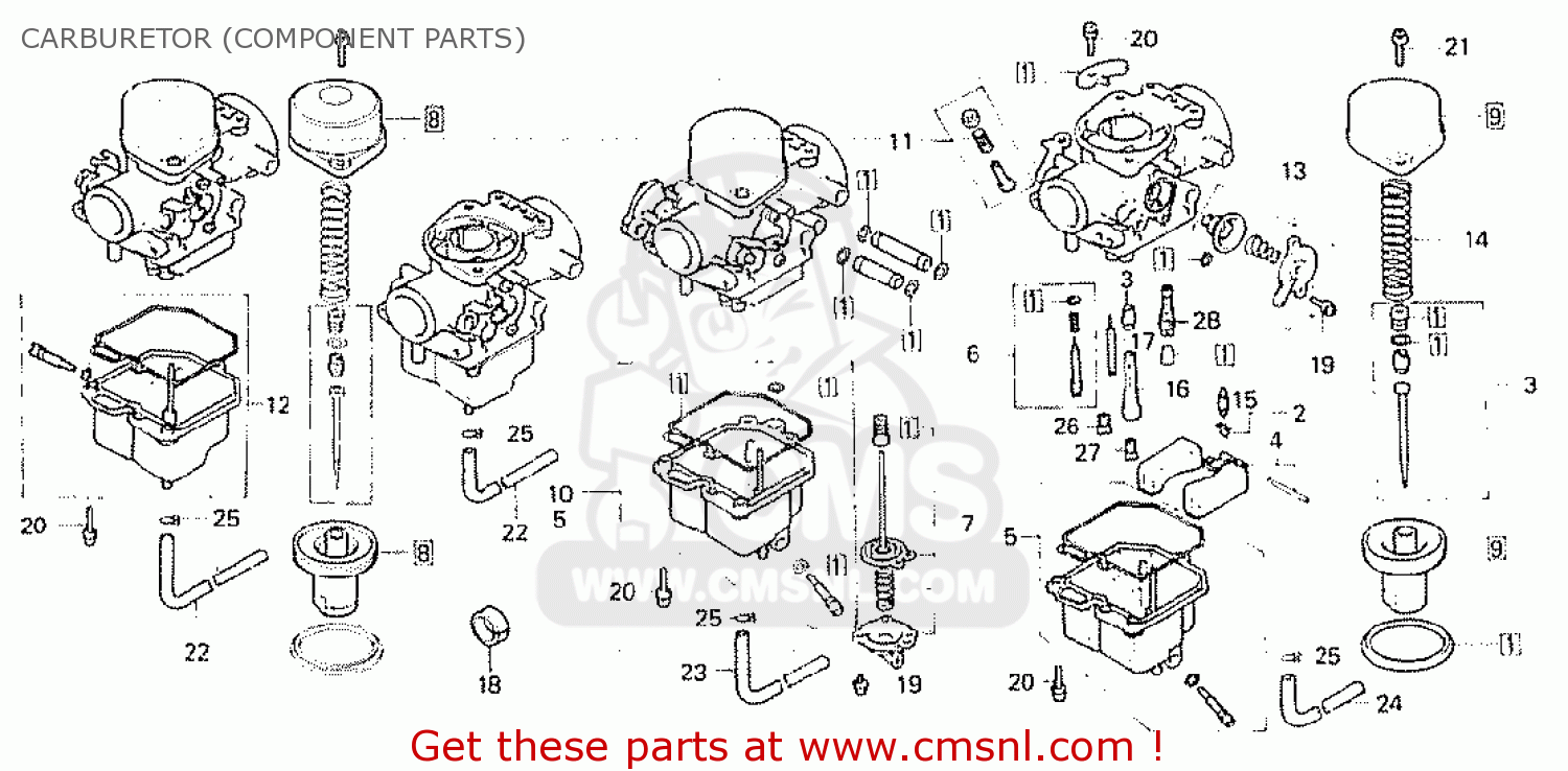 Honda CB750F 1979 (Z) CANADA CARBURETOR (COMPONENT PARTS) - buy ...