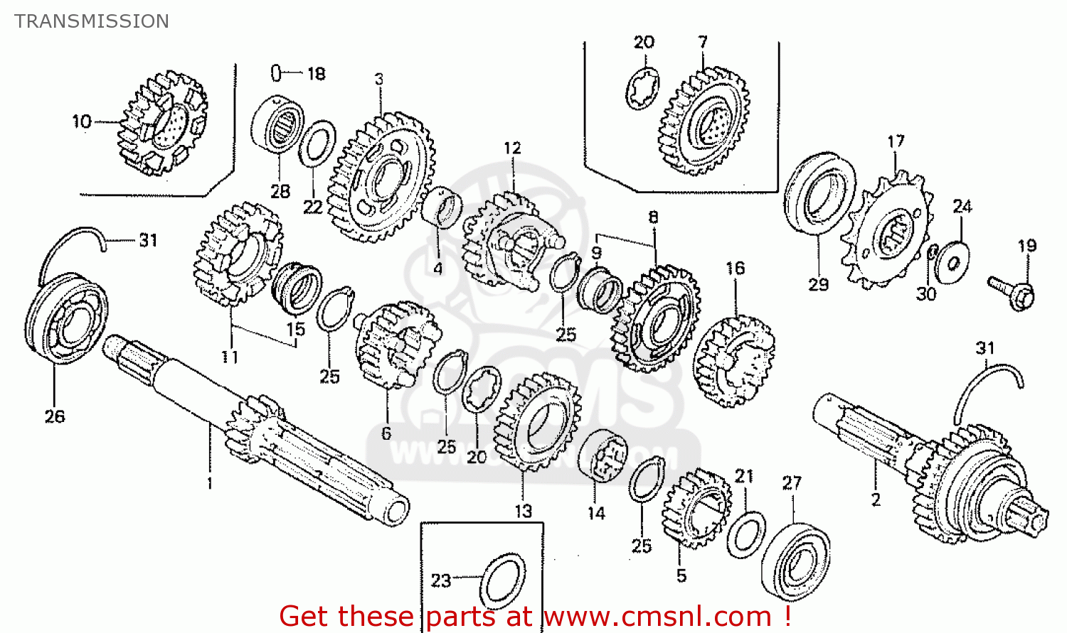 Honda CB750F 1980 (A) ENGLAND TRANSMISSION - buy TRANSMISSION spares online