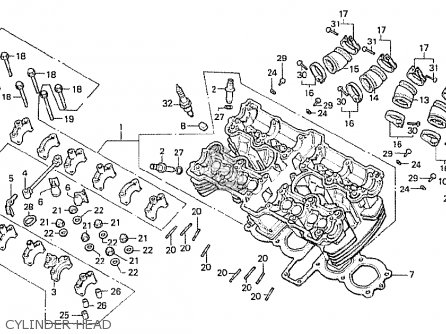 honda cb750f 1980 (a) germany parts lists and schematicshonda cb750f 1980 (a) germany cylinder head cylinder head