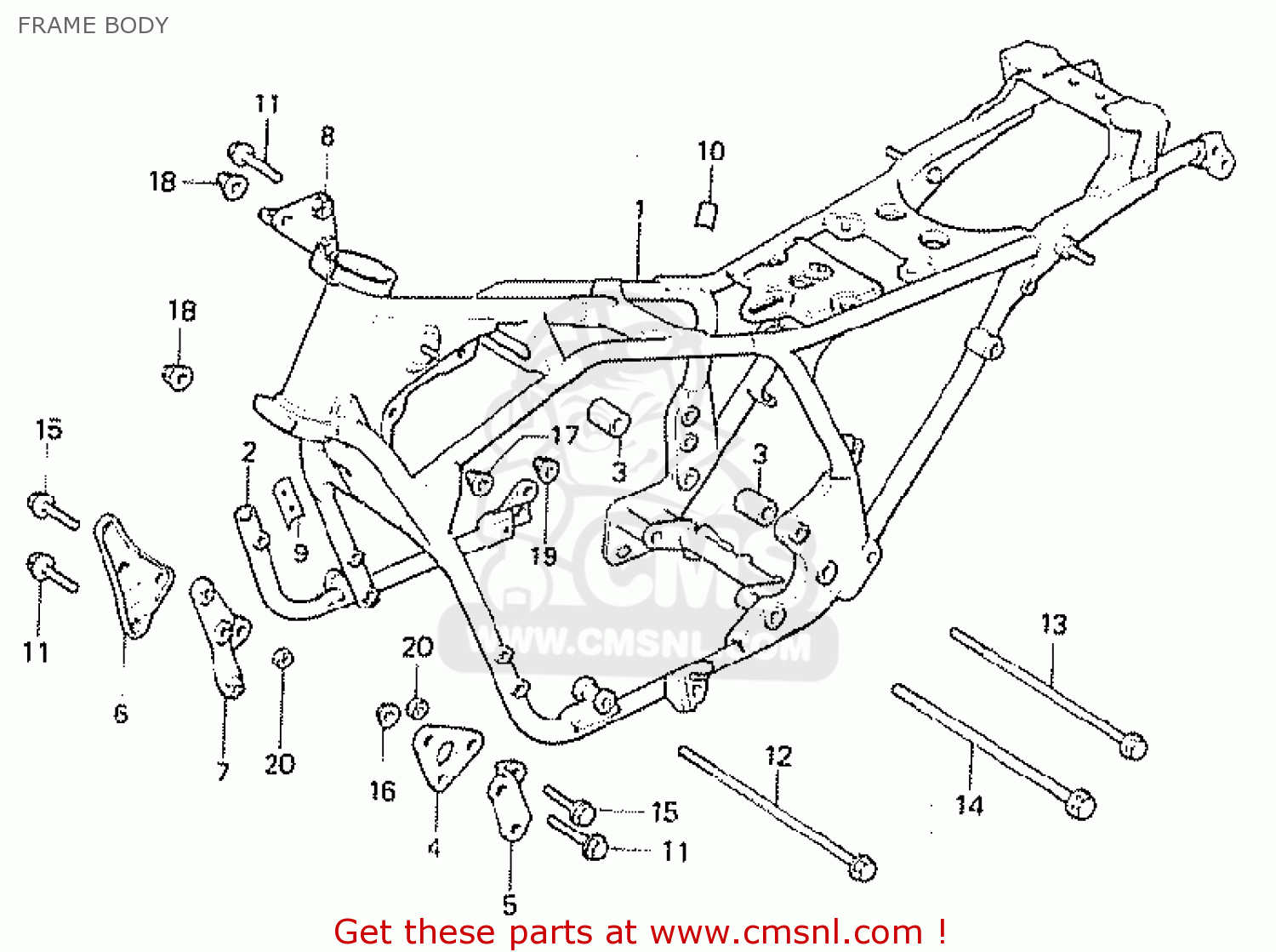 Honda CB750F 1980 (A) GERMANY FRAME BODY - buy FRAME BODY spares online