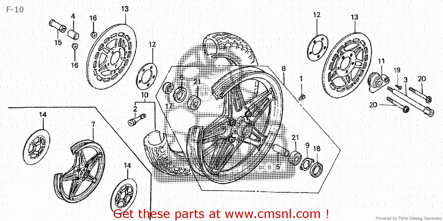 Honda CB750F 1980 (A) JAPAN RC04101 parts lists and schematics