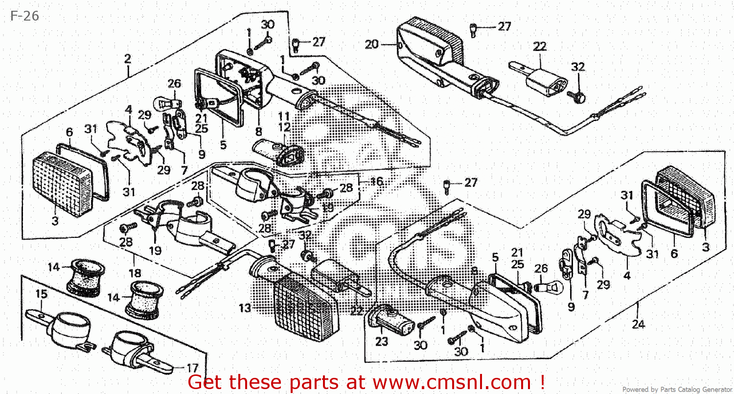 Honda CB750F 1980 (A) JAPAN RC04101 parts lists and schematics