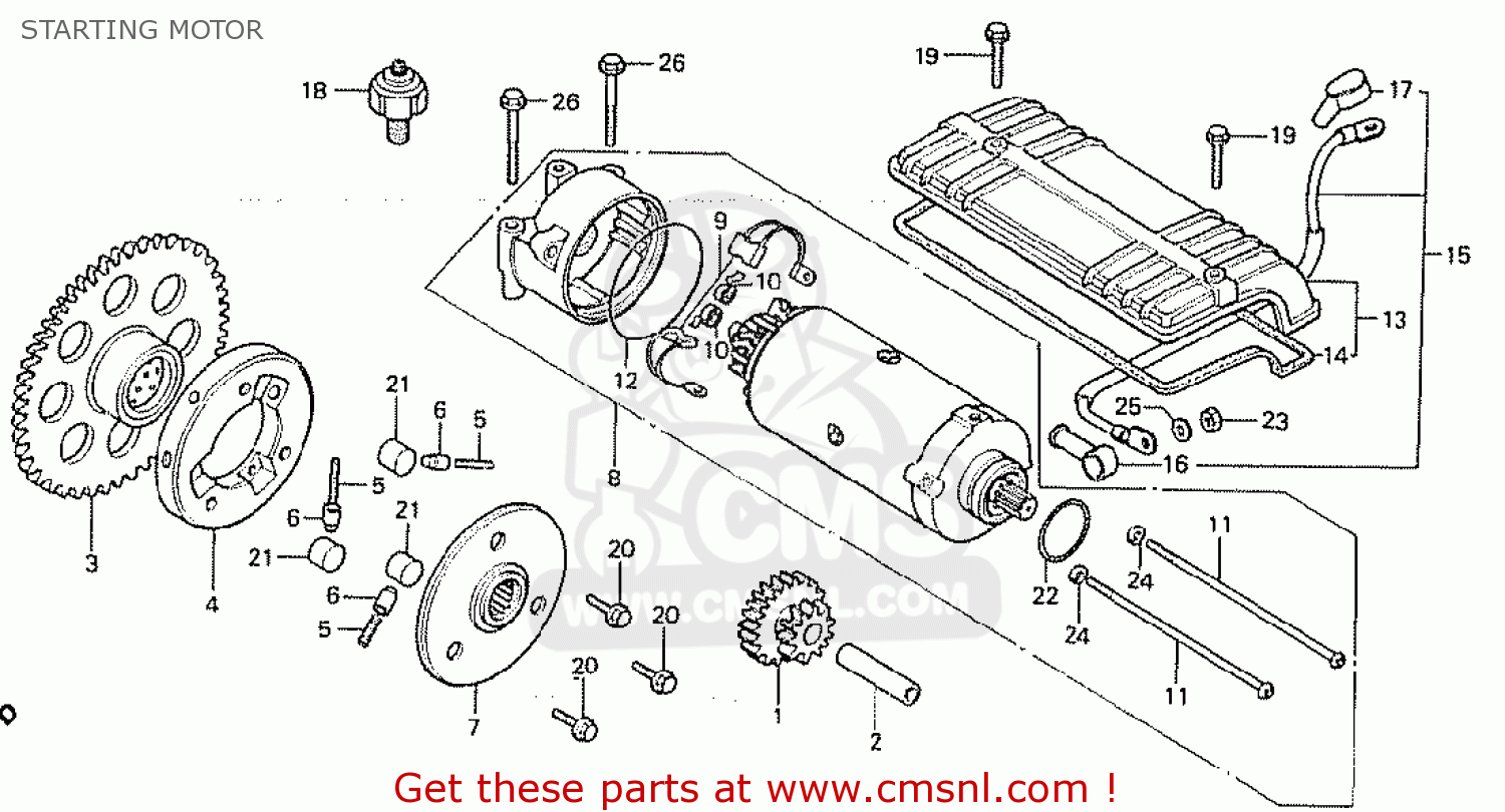 Honda CB750F 1981 (B) CANADA STARTING MOTOR - buy STARTING MOTOR spares