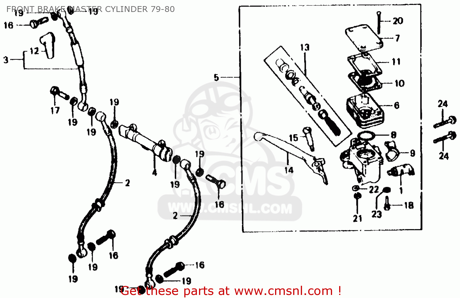 Honda Cb750f 750 Super Sport 1980 Usa Front Brake Master Cylinder 79-80 ...