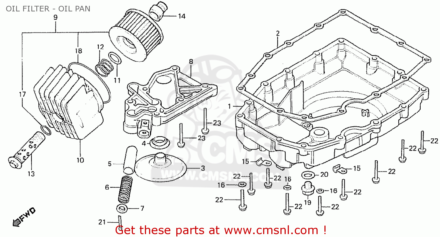 OIL FILTER - OIL PAN - CB750F2 1982 (C) GENERAL EXPORT MPH