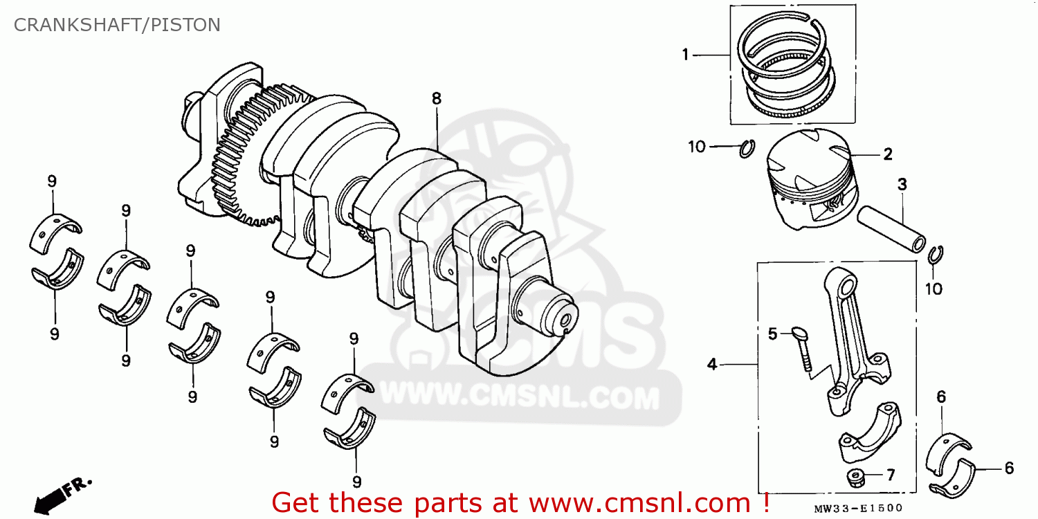 Honda Cb750f2 Seven Fifty 1992 N France Kph Crankshaft Piston Buy