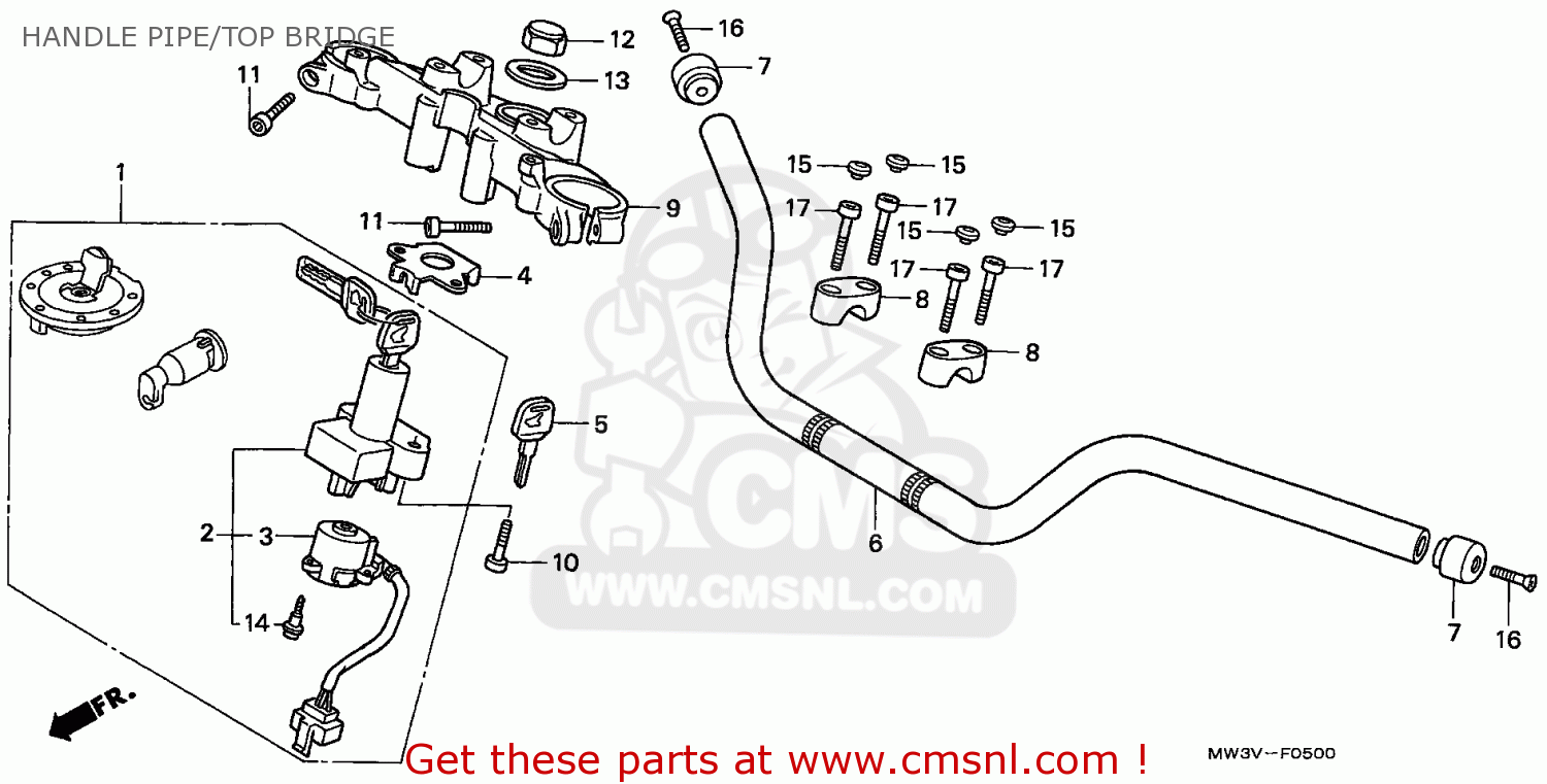 Honda Cb750f2 Seven Fifty 1999 X Germany Kph 34p Handle Pipe Top