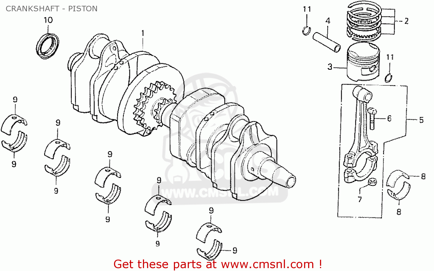 Honda Cb750f2 Super Sport France Crankshaft Piston Buy Crankshaft