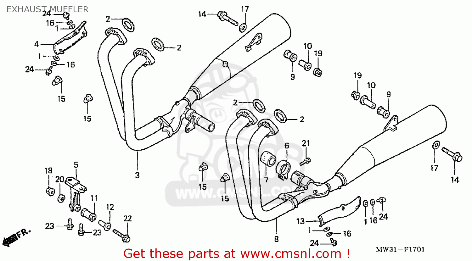 Honda CB750FII TII RC42 JAPANESE DOMESTIC EXHAUST MUFFLER - buy EXHAUST ...