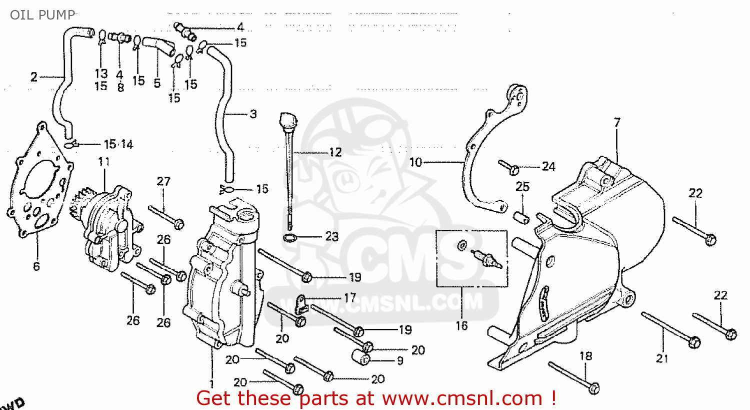Honda CB750K 1979 (Z) FOUR ENGLAND OIL PUMP buy OIL PUMP spares online