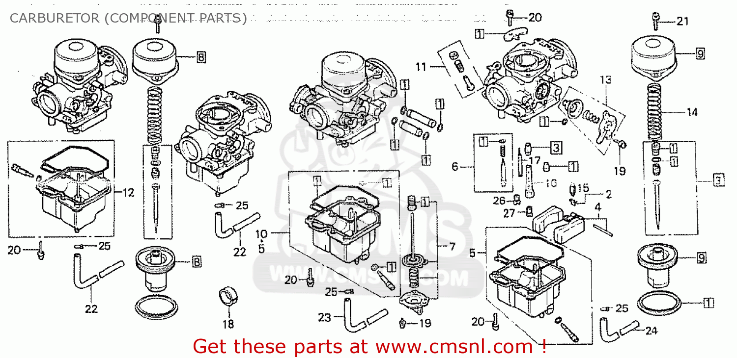 Honda CB750K 1981 (B) FOUR GENERAL EXPORT KPH CARBURETOR (COMPONENT ...